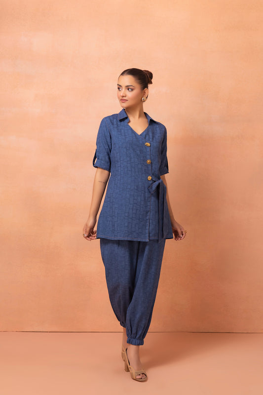 Denim Weave Style Co-Ord Set