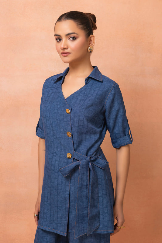 Denim Weave Style Co-Ord Set