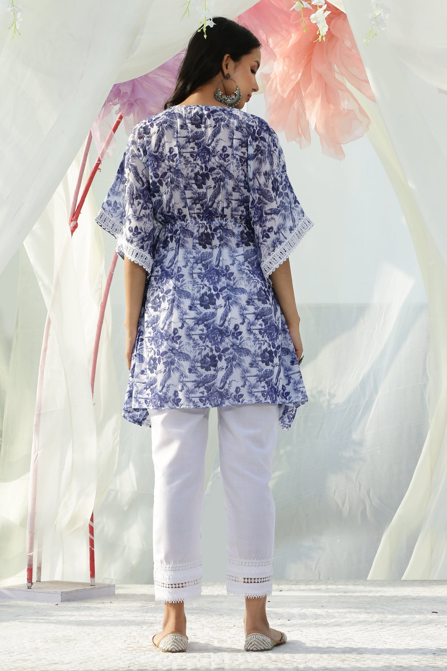 Peacock Floral Printed Kaftan