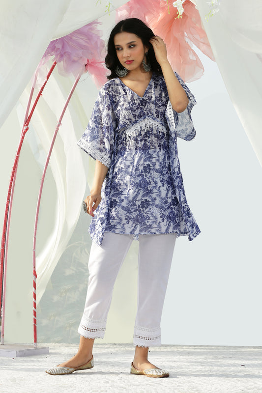 Peacock Floral Printed Kaftan