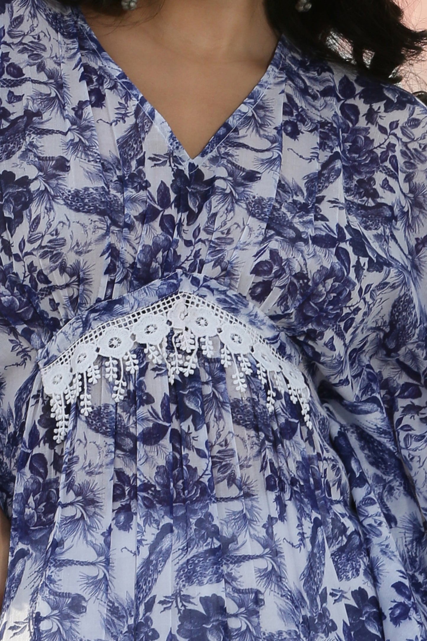 Peacock Floral Printed Kaftan