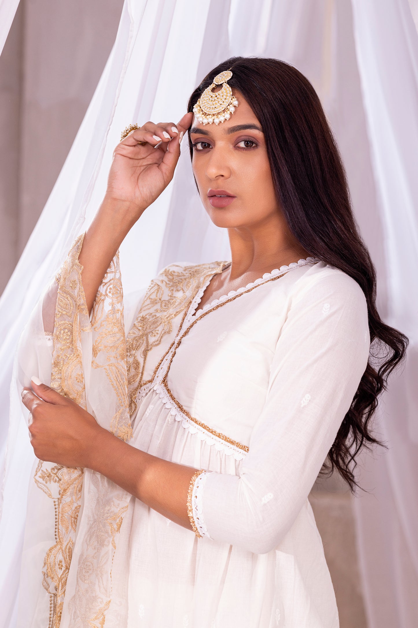 Ivory and Gold Short Suit Set