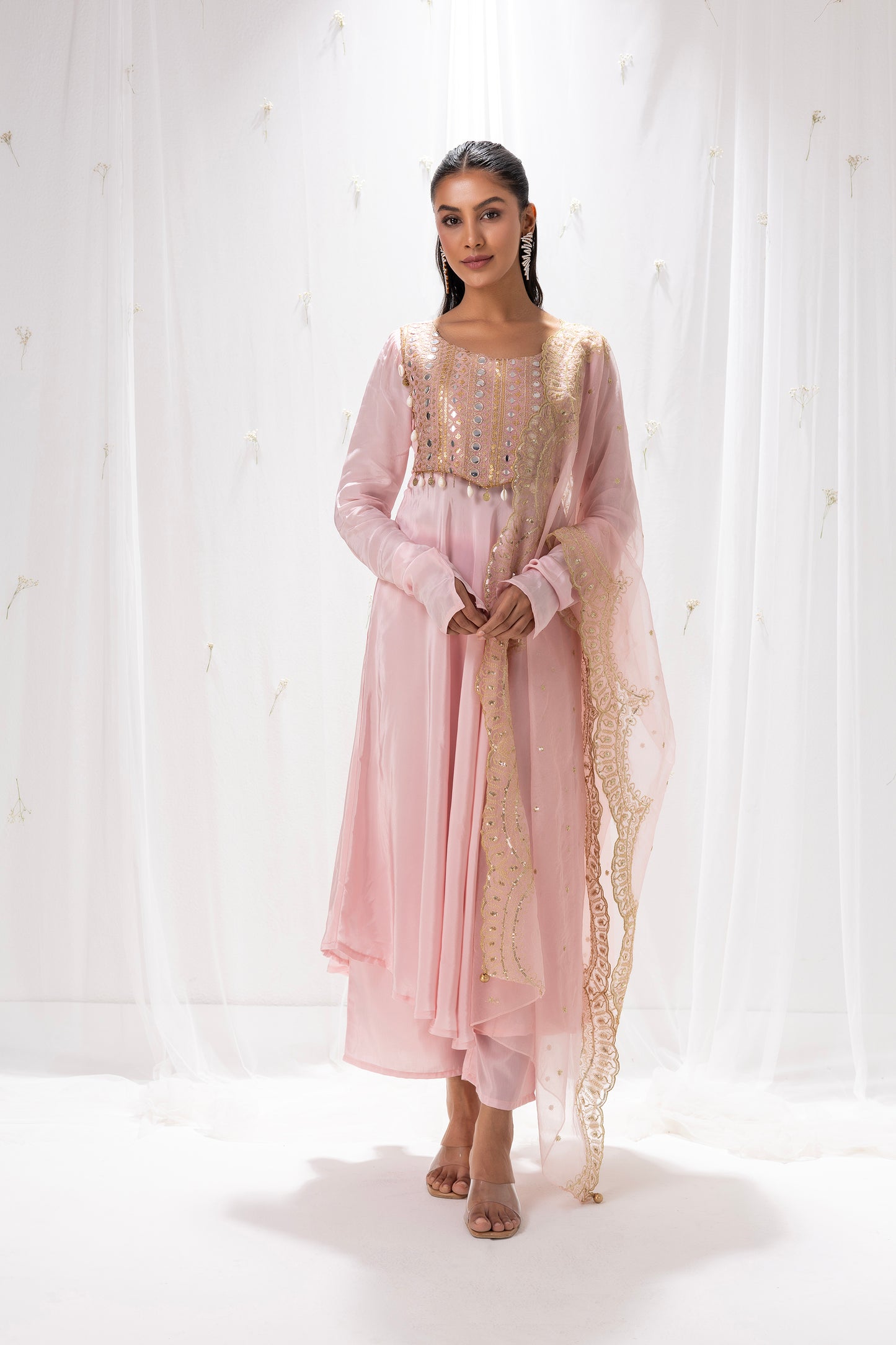PINK SEQUENCE EMBROIDERED SUIT SET