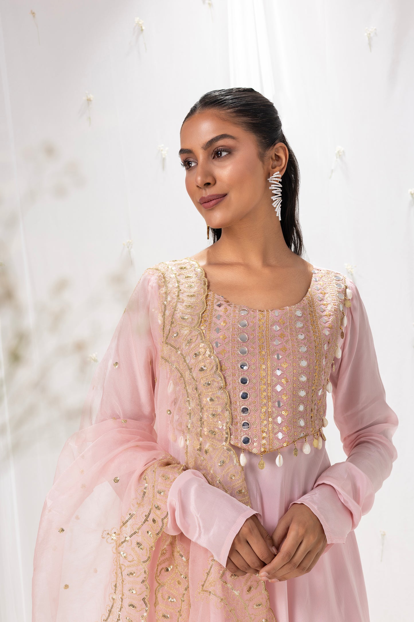 PINK SEQUENCE EMBROIDERED SUIT SET