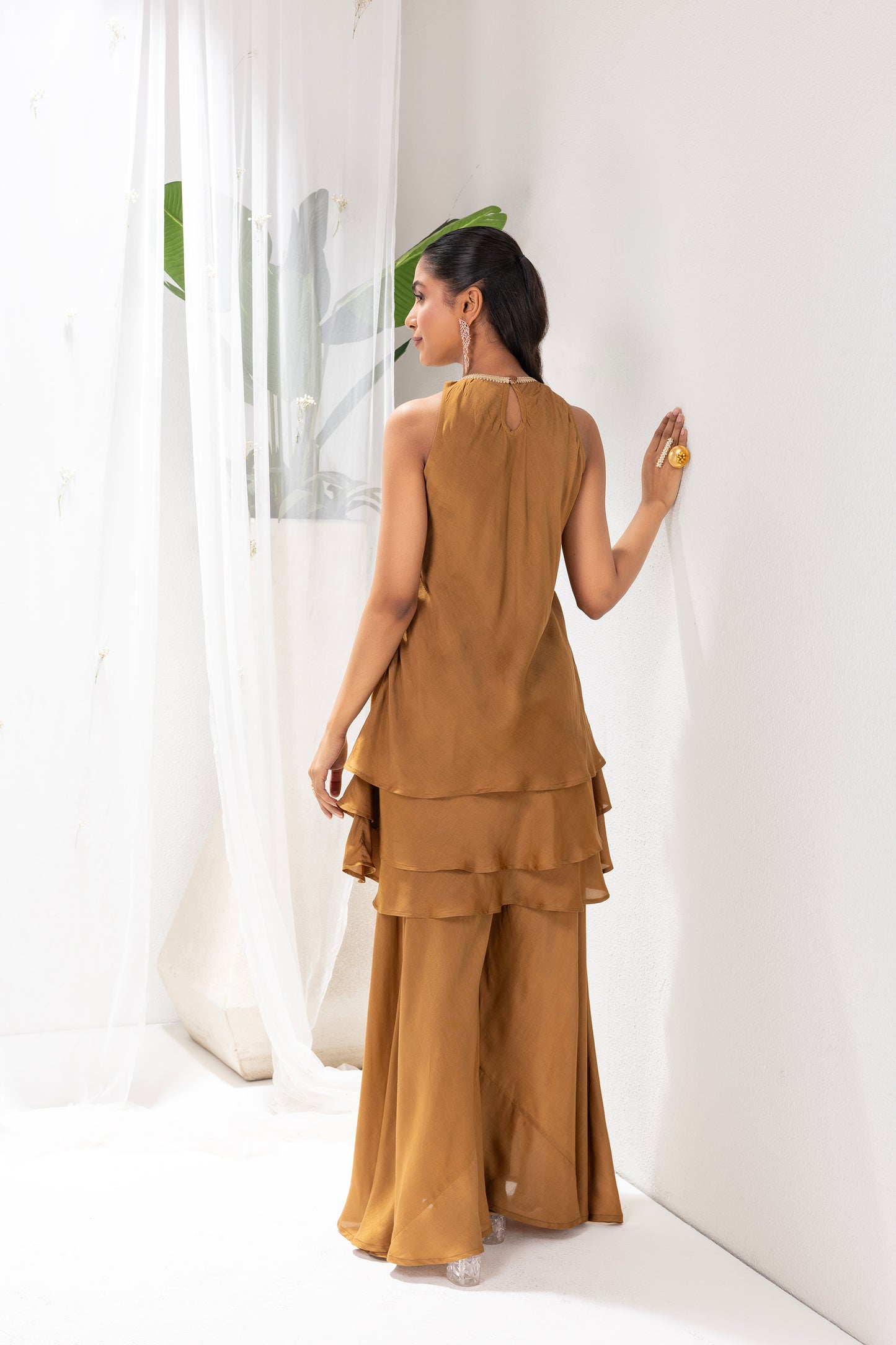 MOCHA HALTER SUIT SET