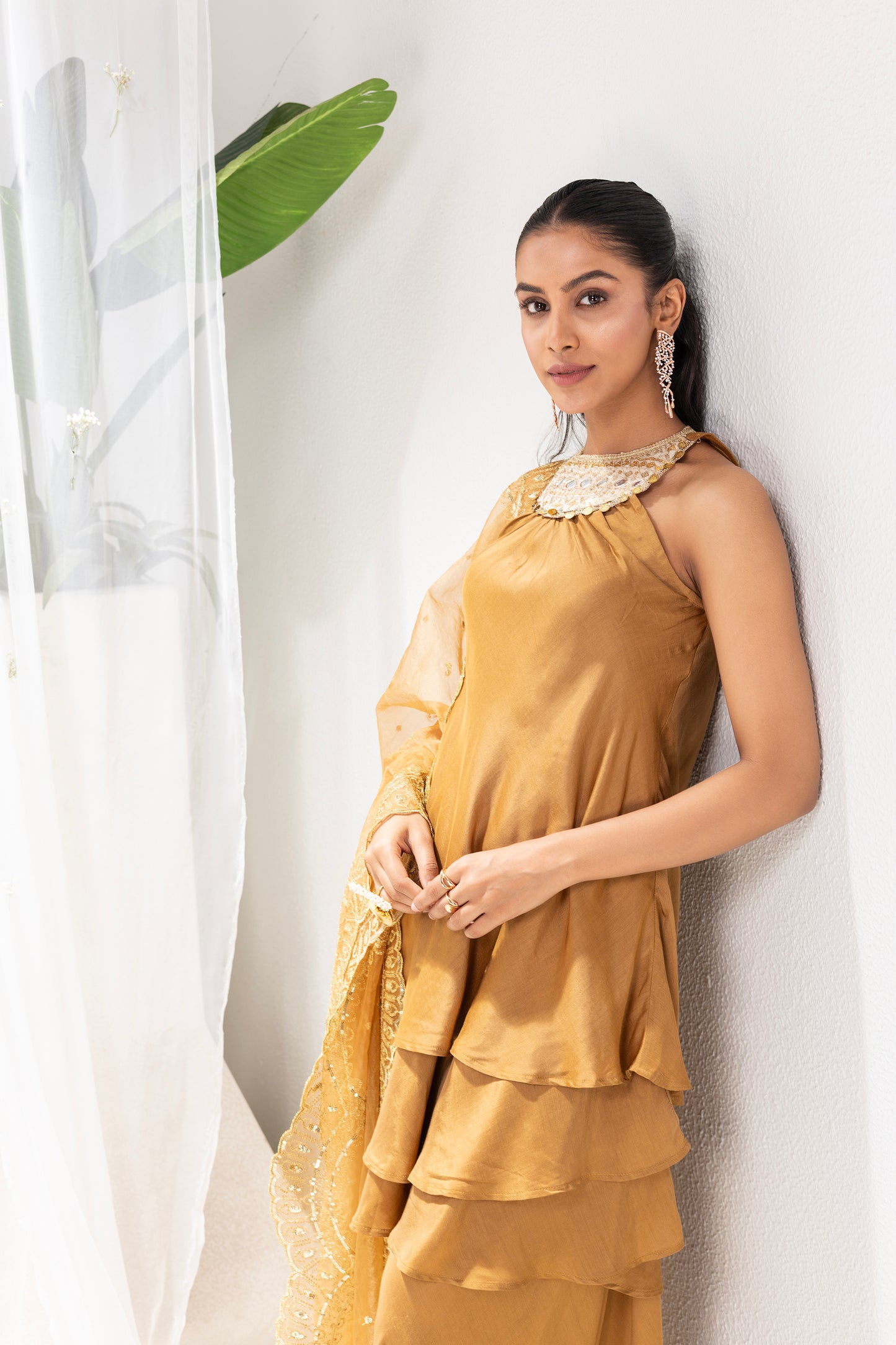 MOCHA HALTER SUIT SET