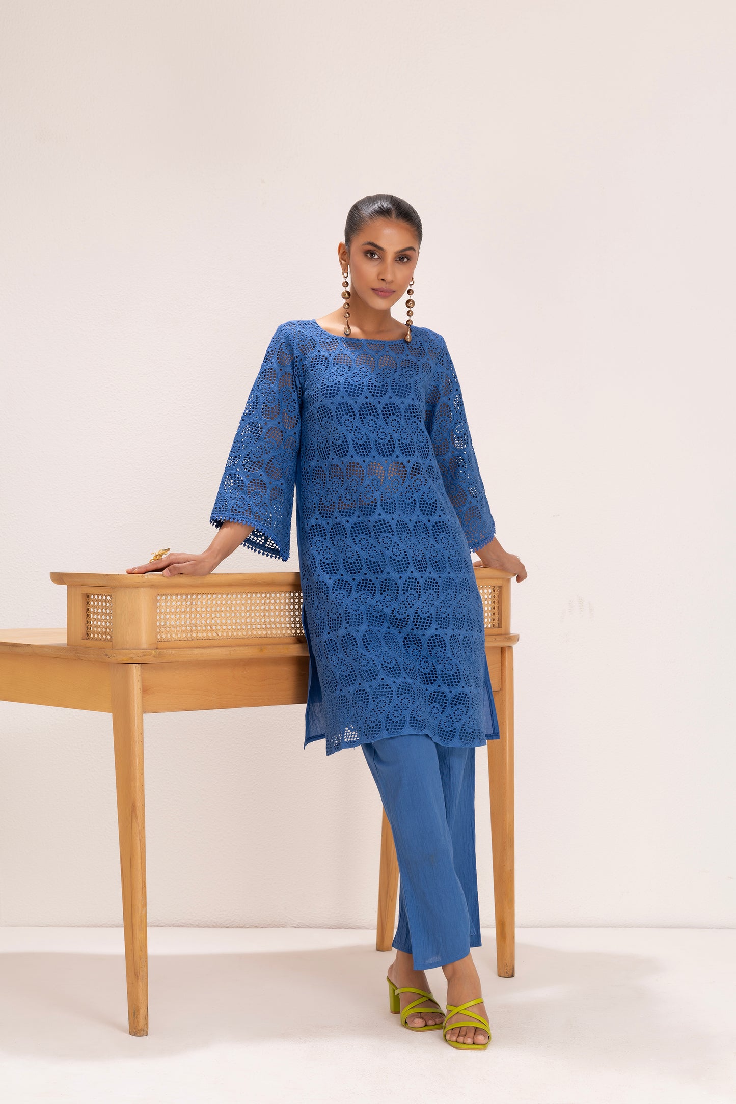 Royal Blue Embroidered kurta set