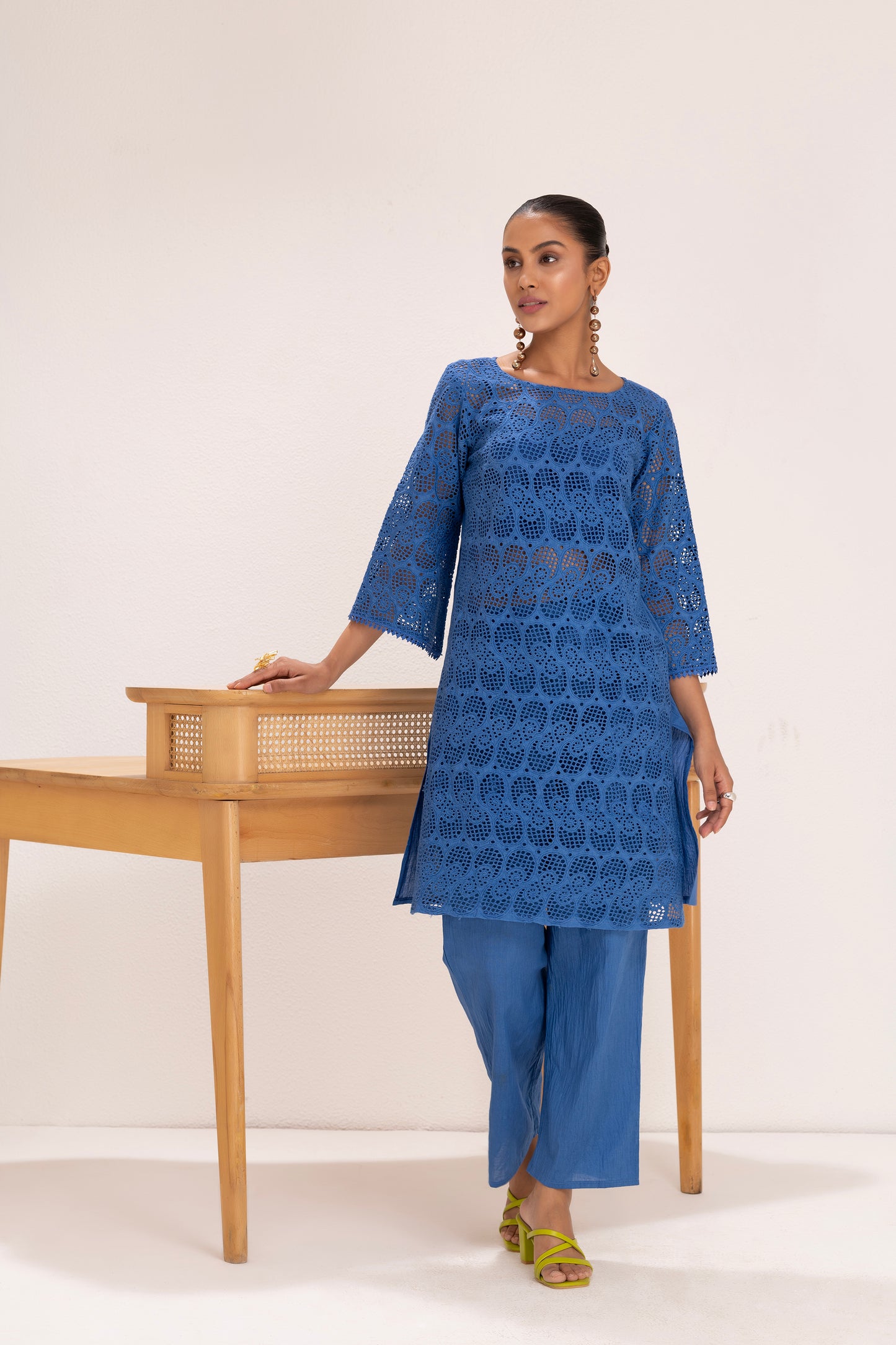 Royal Blue Embroidered kurta set