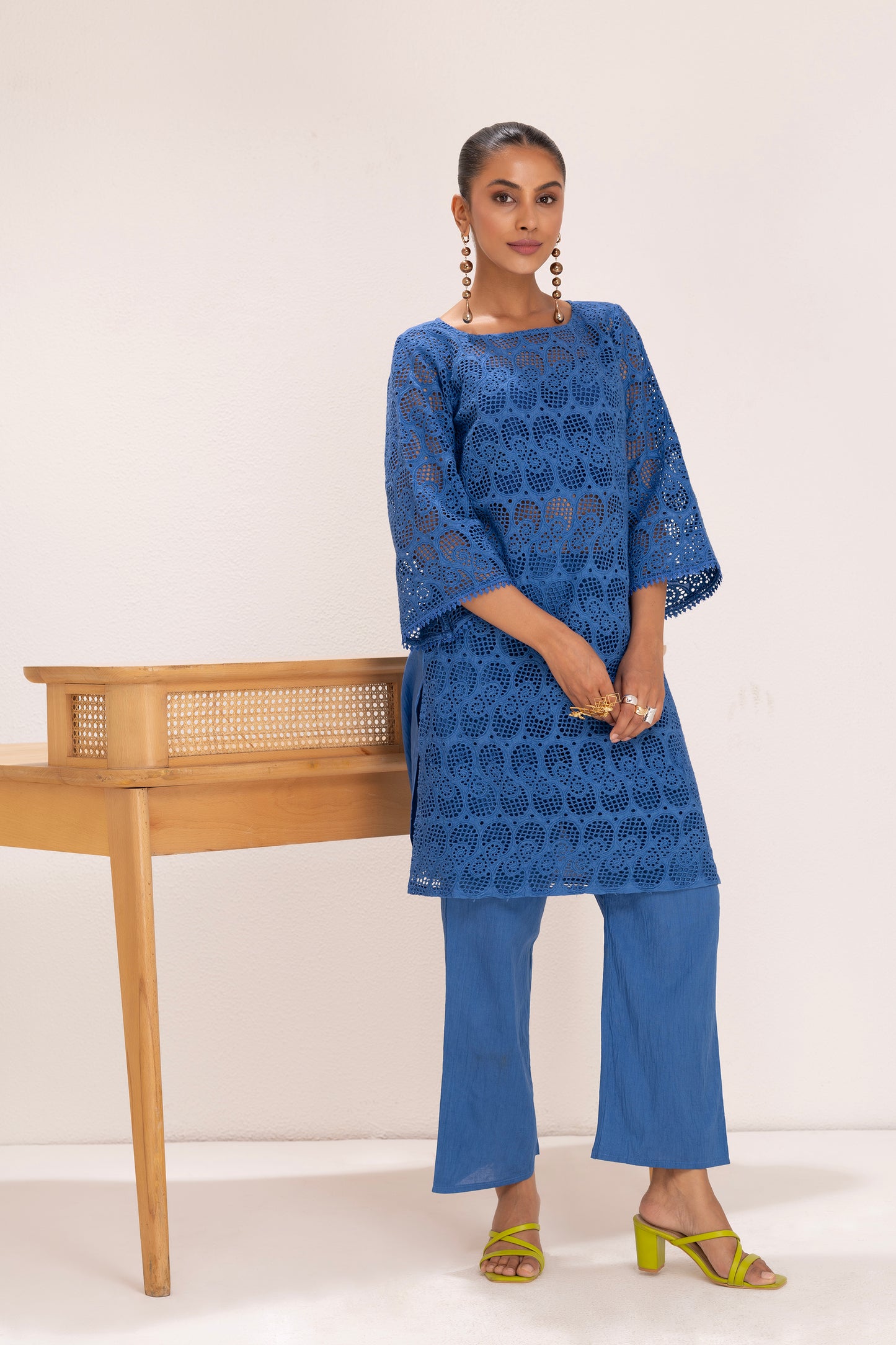 Royal Blue Embroidered kurta set