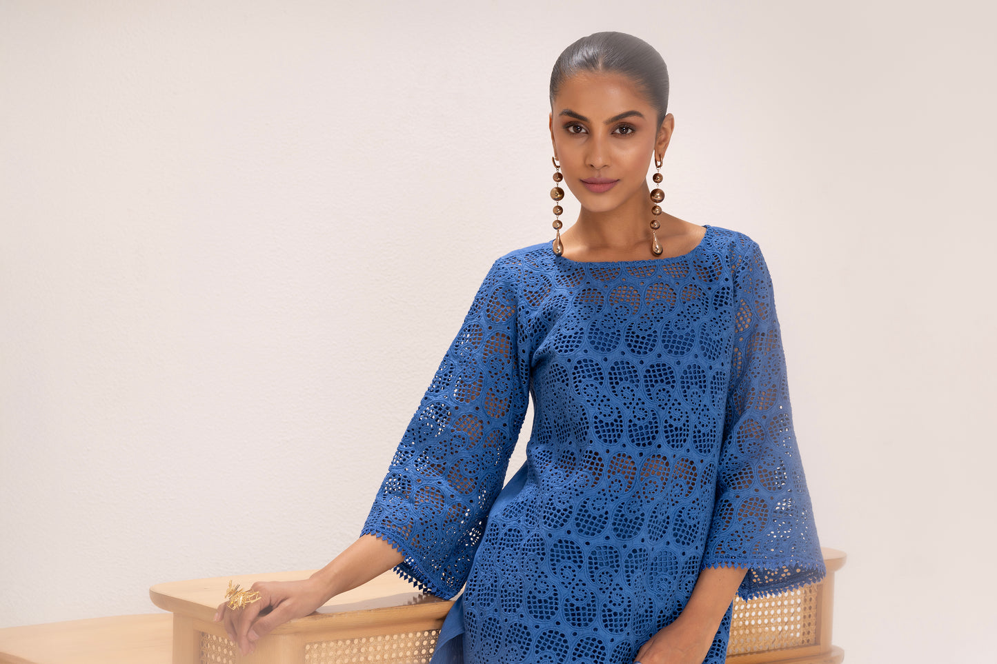 Royal Blue Embroidered kurta set