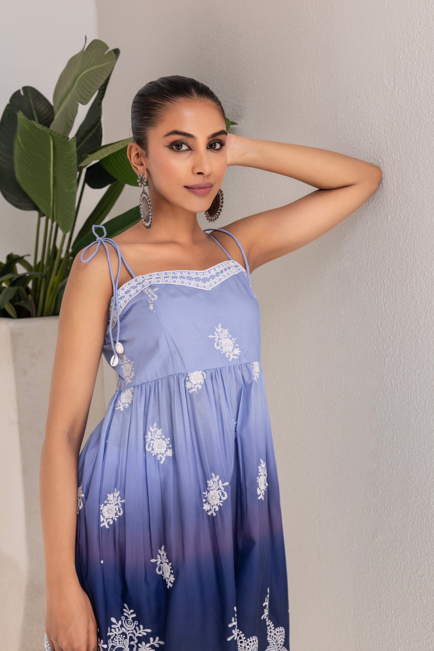 Blue Ombre Sunset Halter kurta