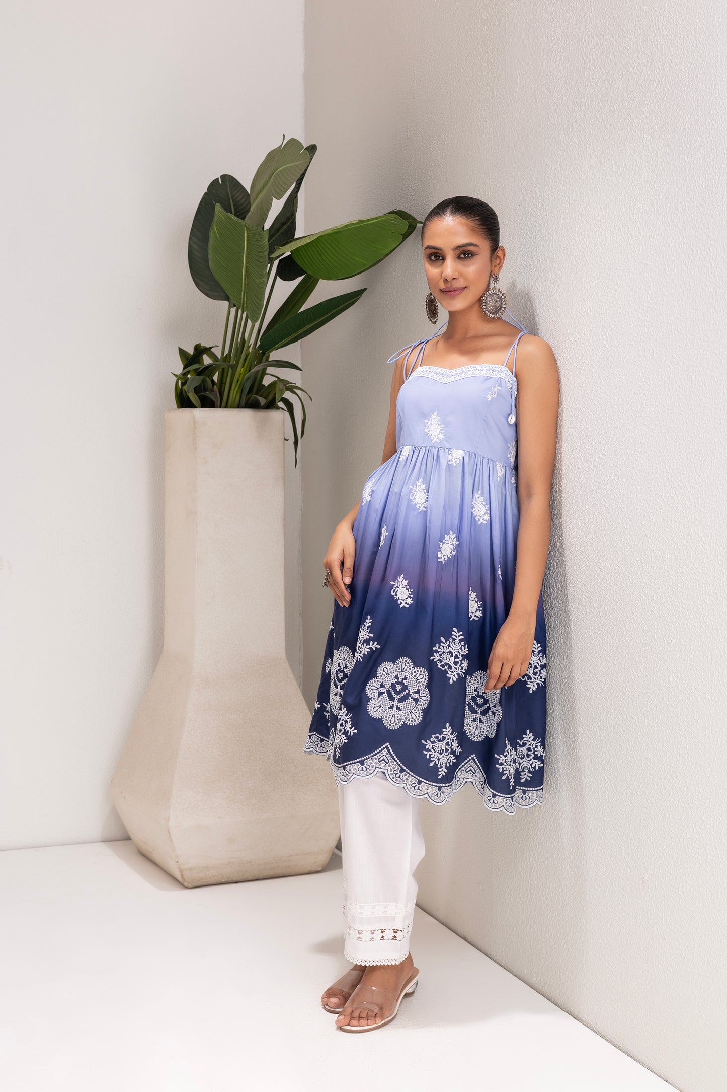 Blue Ombre Sunset Halter kurta