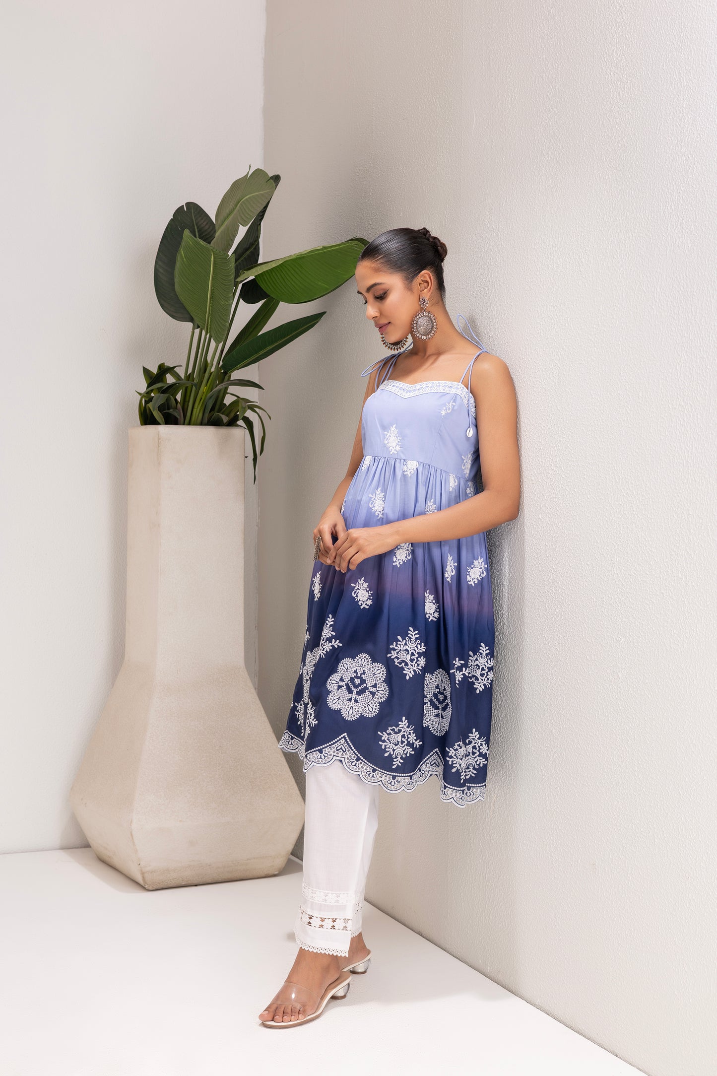 Blue Ombre Sunset Halter kurta