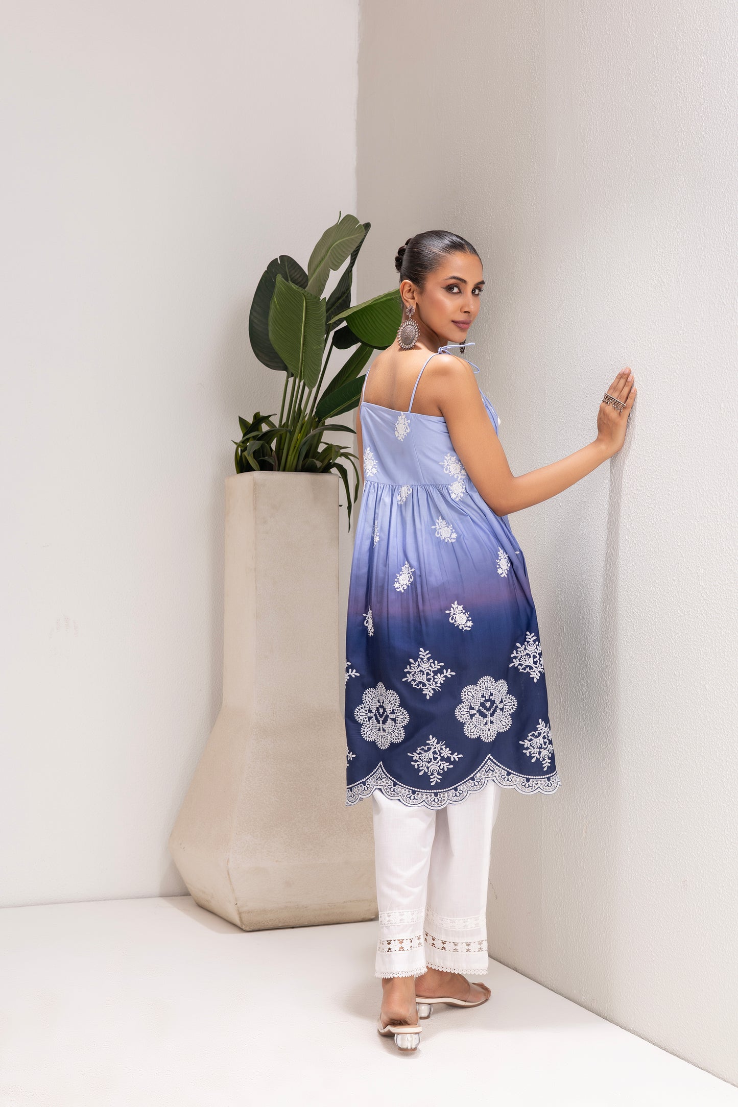Blue Ombre Sunset Halter kurta