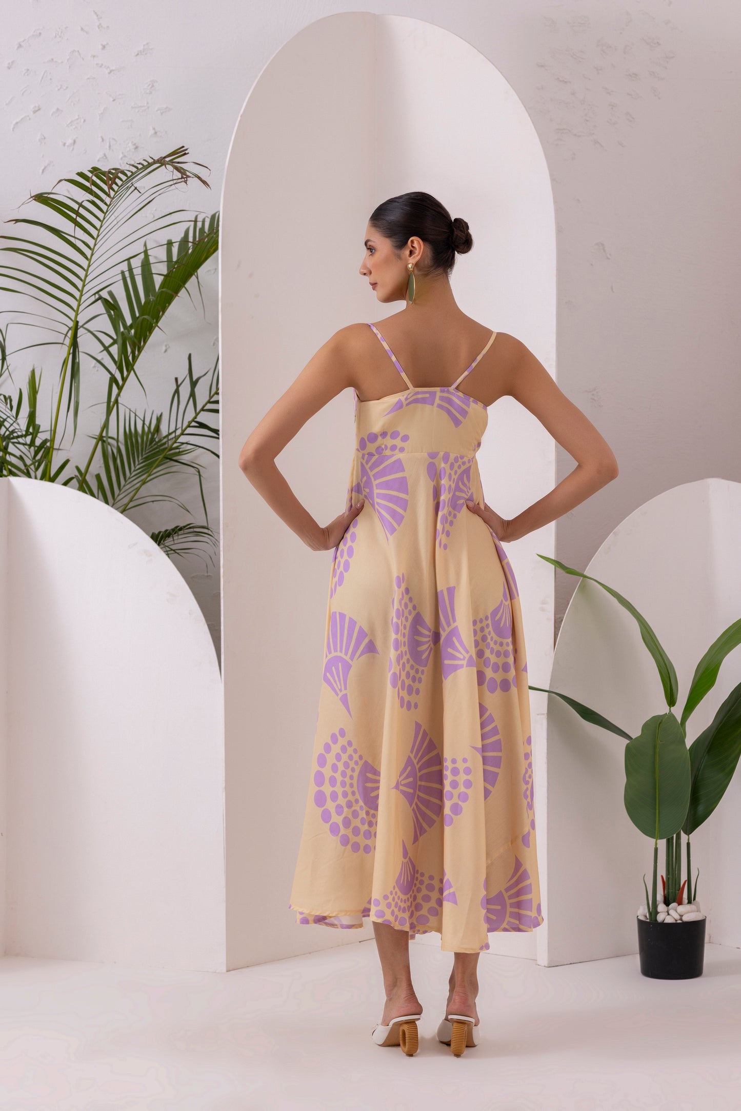 LEMON FLORAL PRINTED DRESS