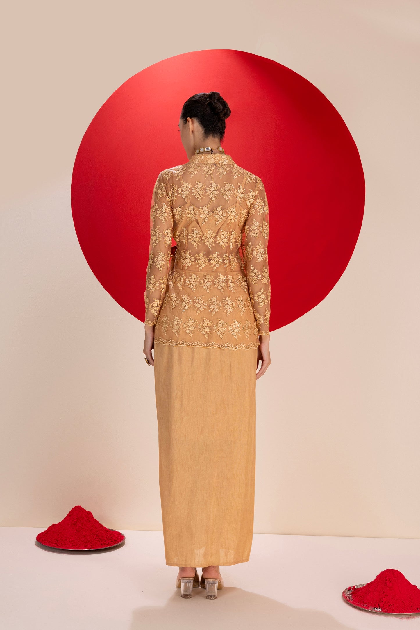 Marmalade Drape Dhoti Skirt Fusion Set