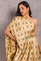 Sultani Floral Drape Fusion Dress