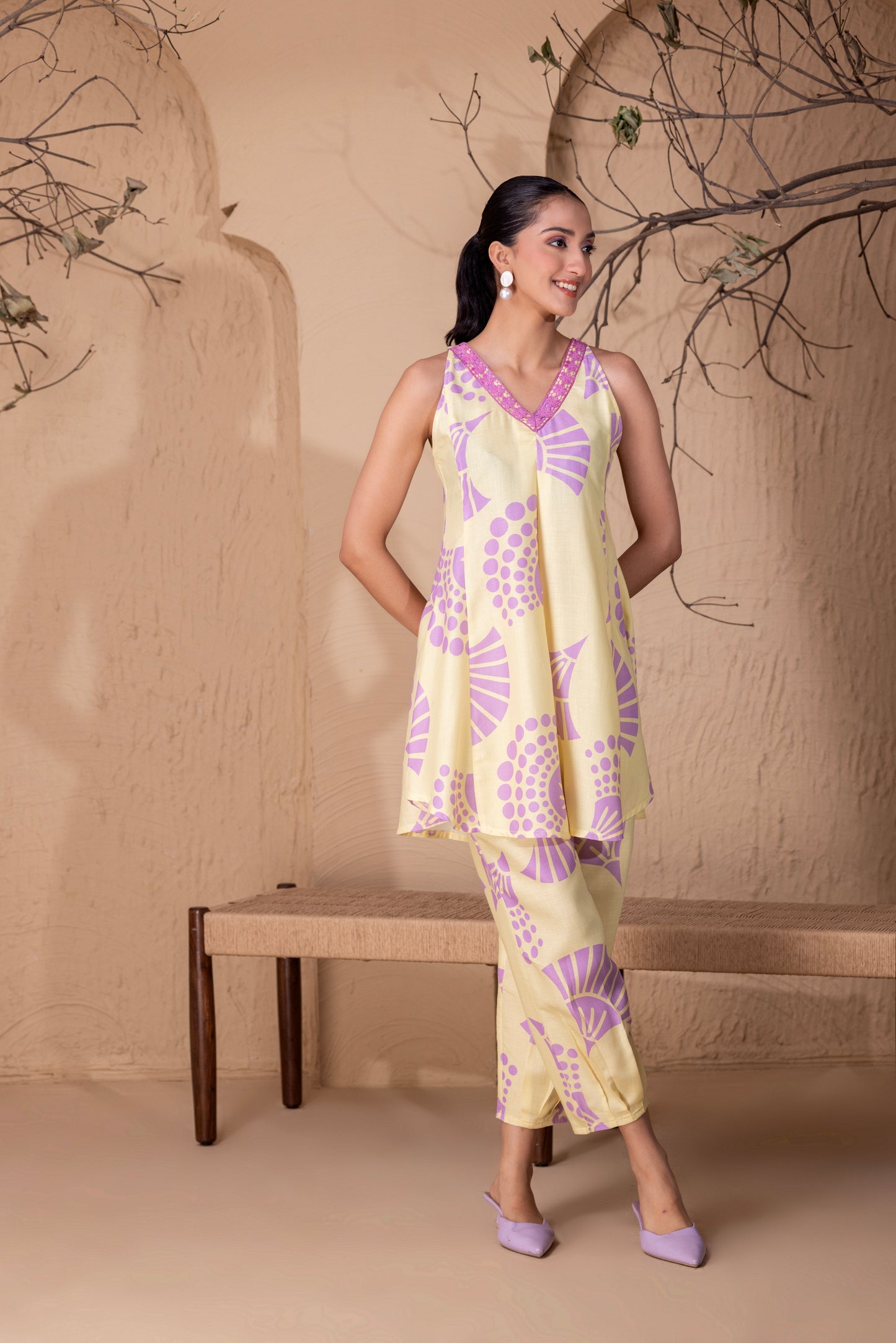 LEMON FLORAL PRINTED CO-ORD SET