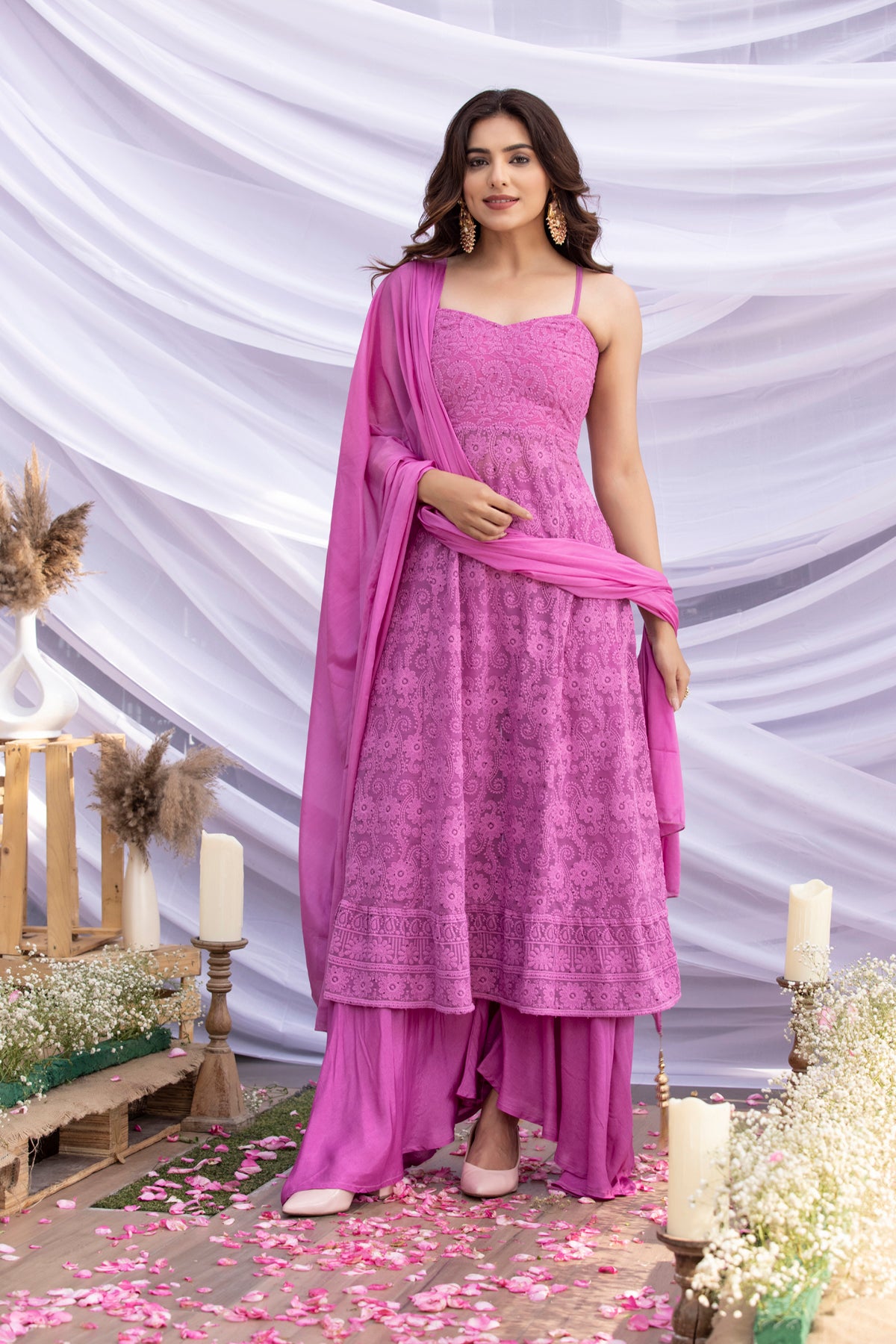 Grapevine Halter Chikankari Suit Set