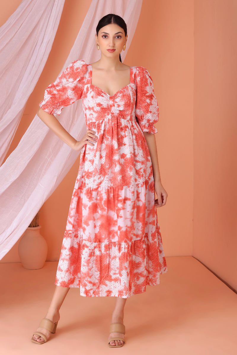 Marigold Tie Dye Midi Dress
