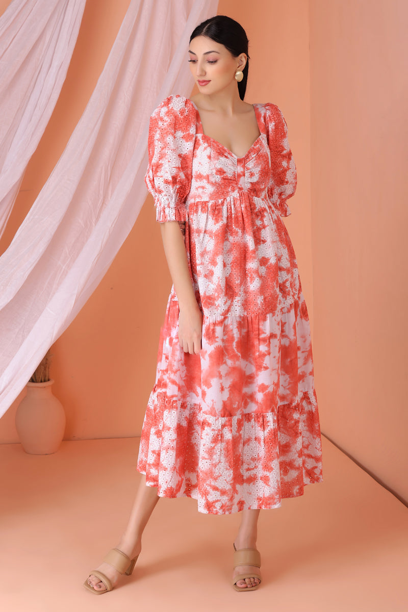 Marigold Tie Dye Midi Dress