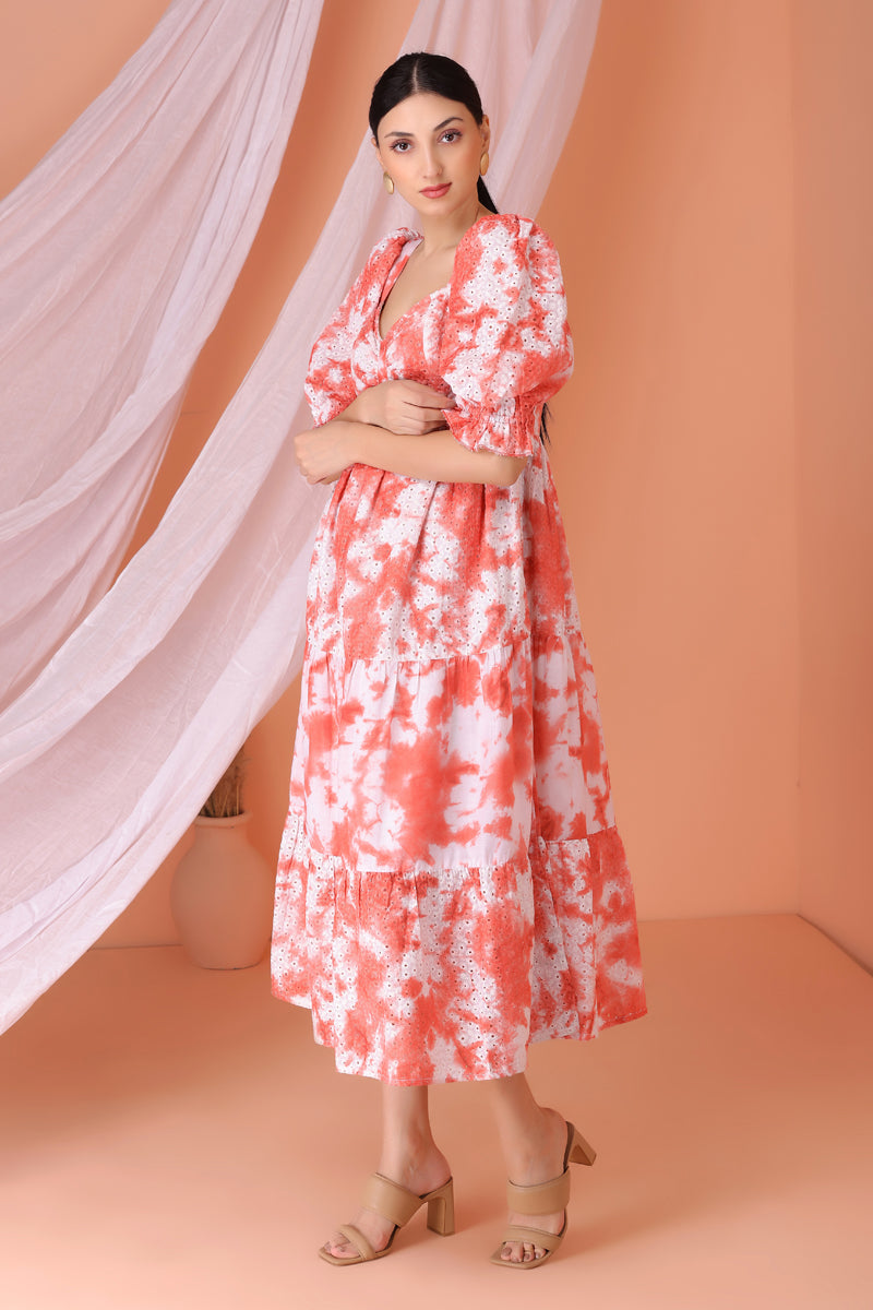 Marigold Tie Dye Midi Dress