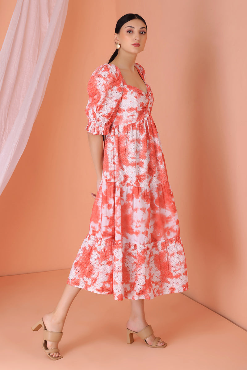 Marigold Tie Dye Midi Dress