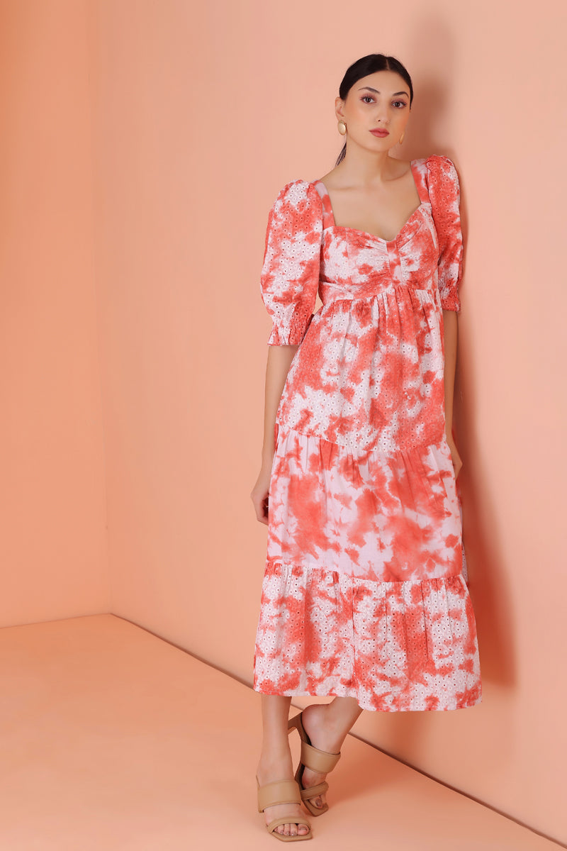 Marigold Tie Dye Midi Dress