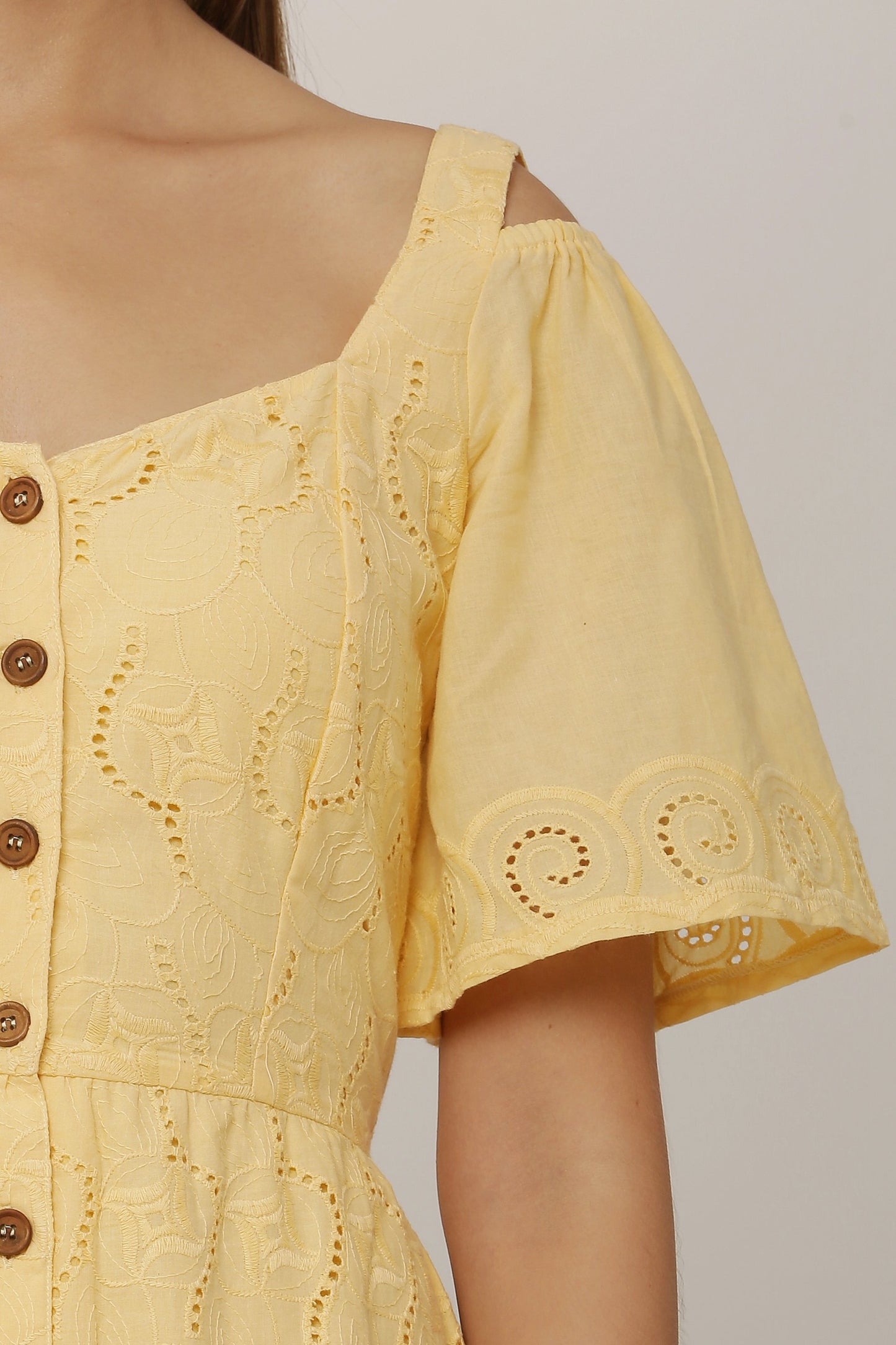 Mango Schiffli Midi Dress