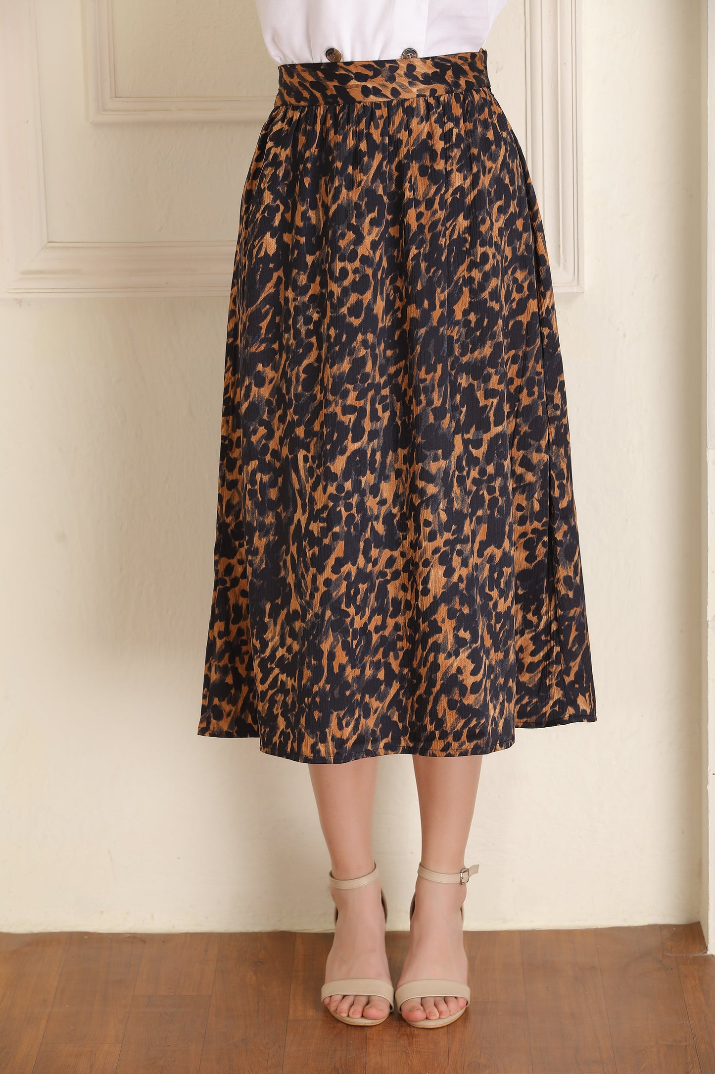 Animal Print Midi Skirt