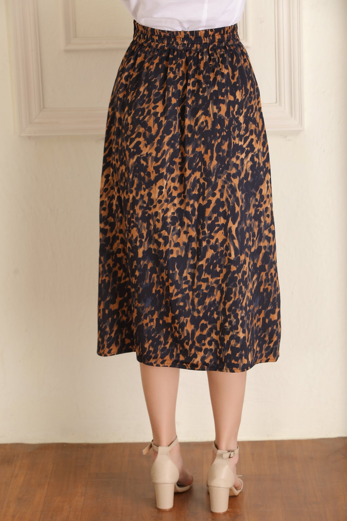 Animal Print Midi Skirt