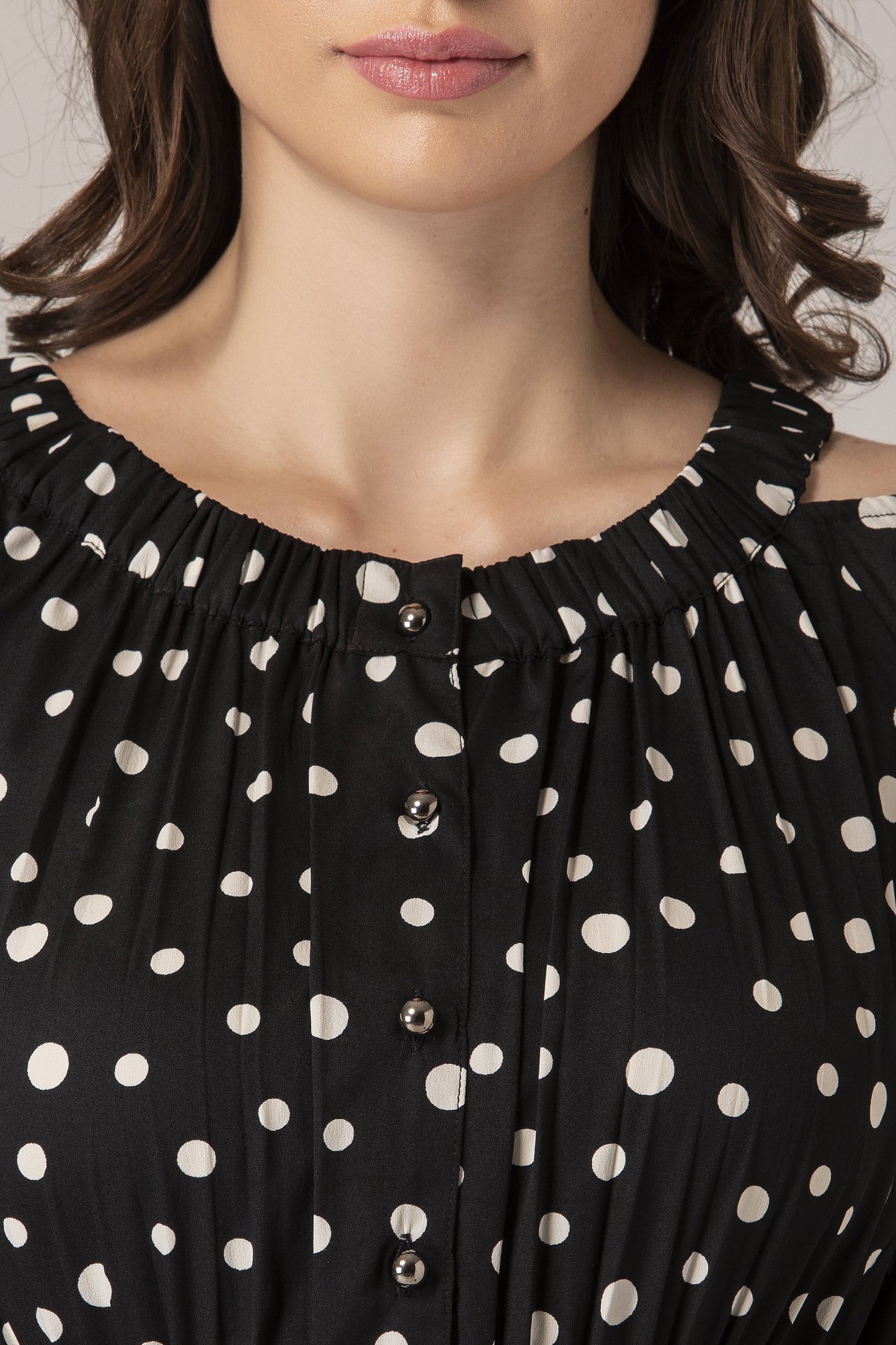 Black and White Polka Dot Top