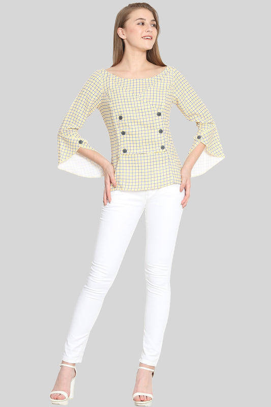 Yellow Blazer Cut Top