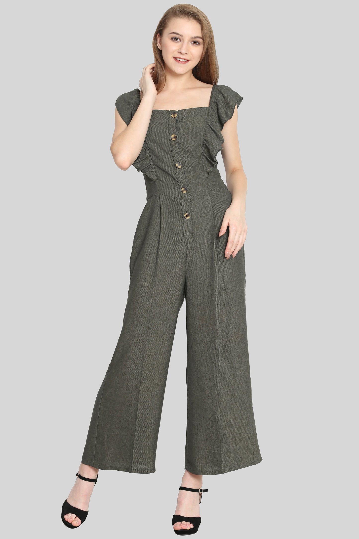Basil Ruffle Jumpsuit