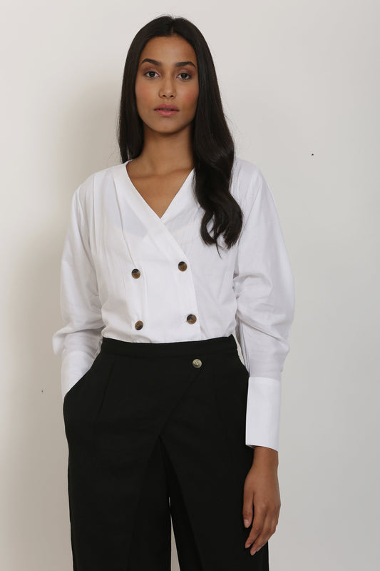 White Overlap Shirt