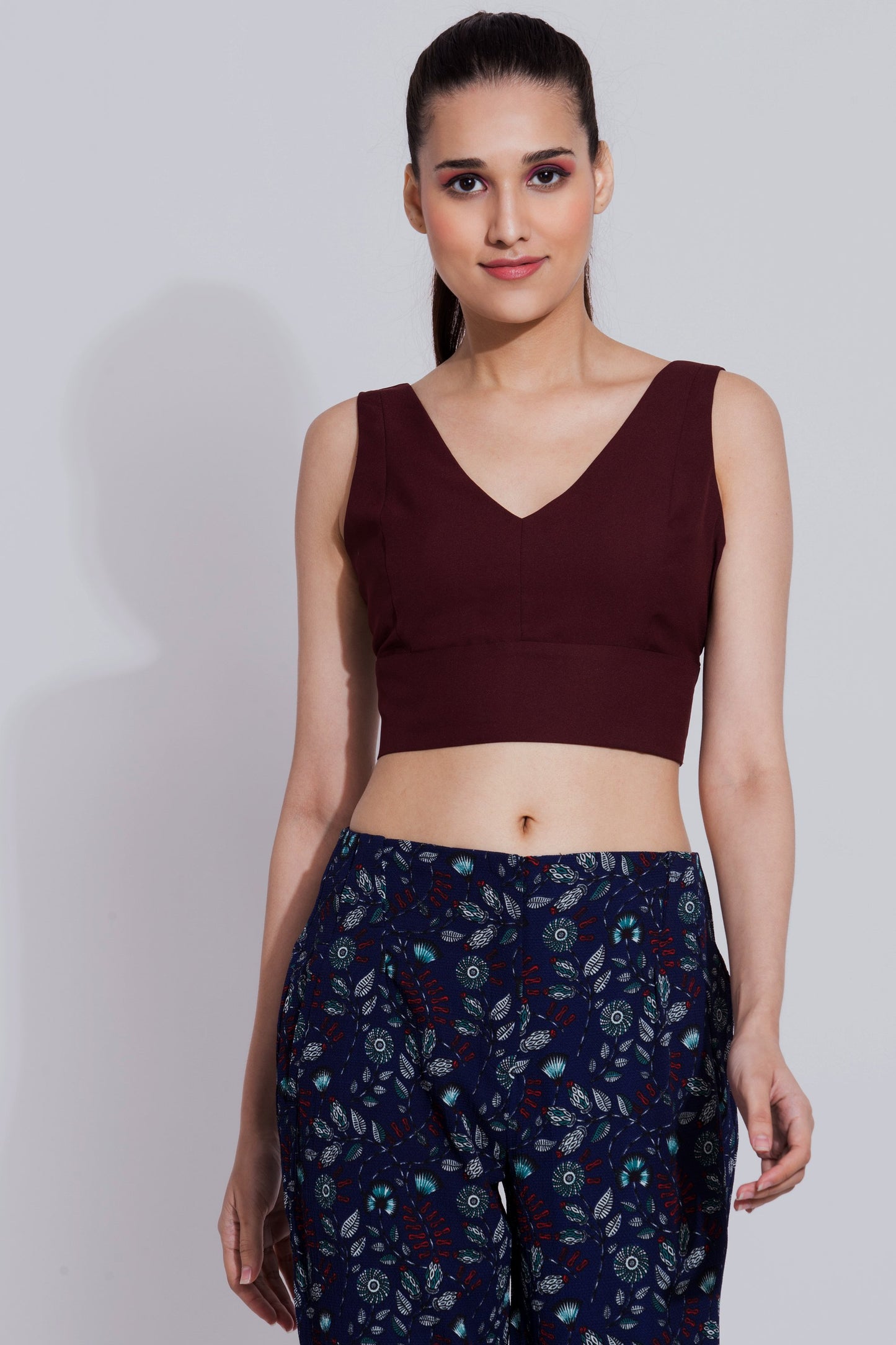 Wine Crop Top For Women- sewandyou.com