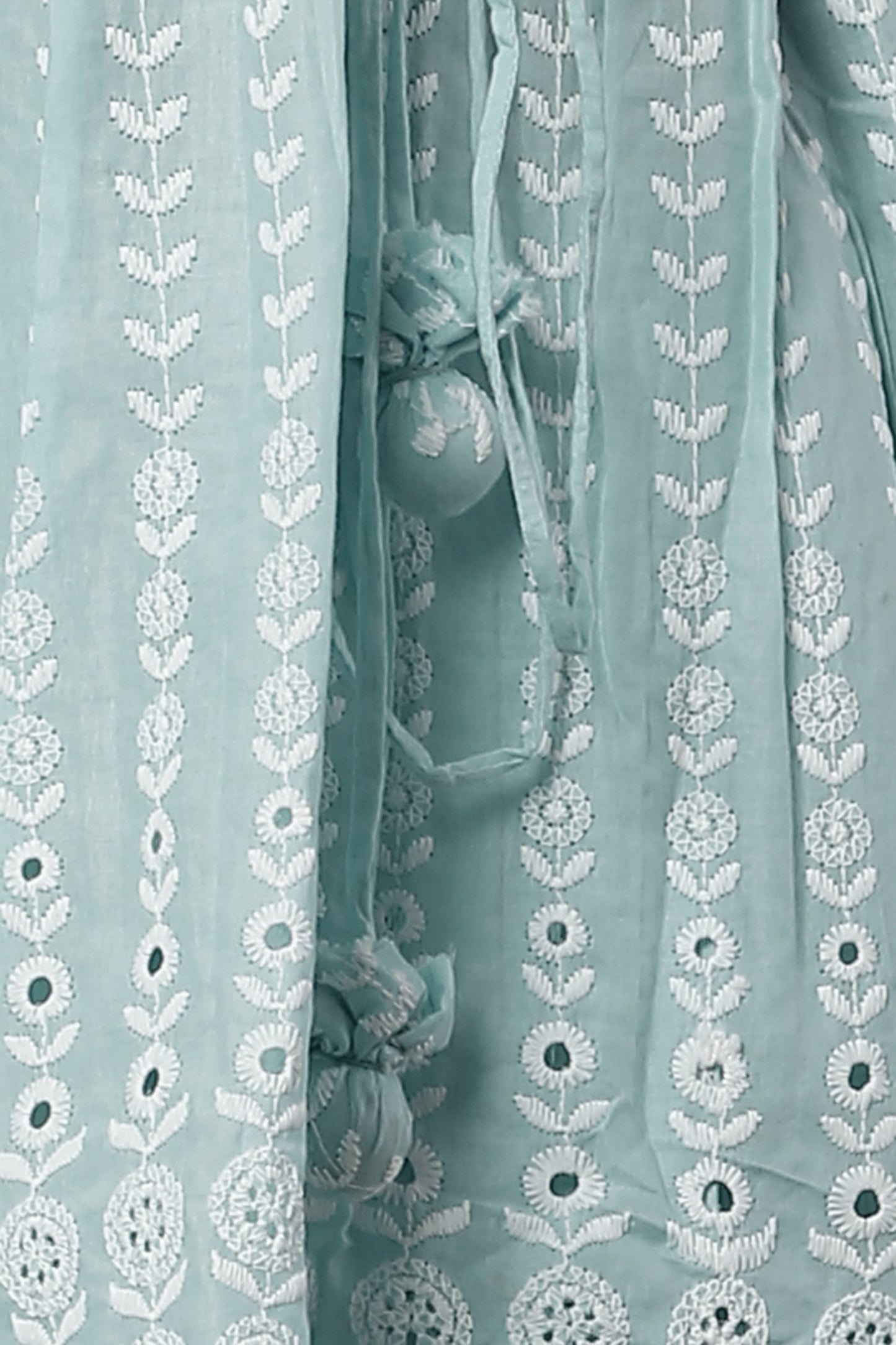 Aqua Short Cotton Chikankari Kurta Set