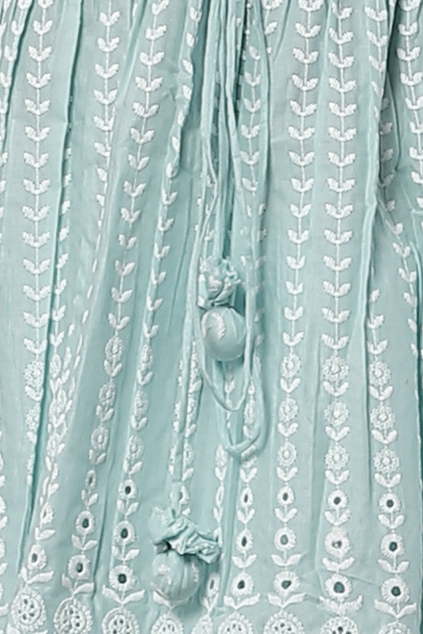 Aqua Short Cotton Chikankari Kurta Set
