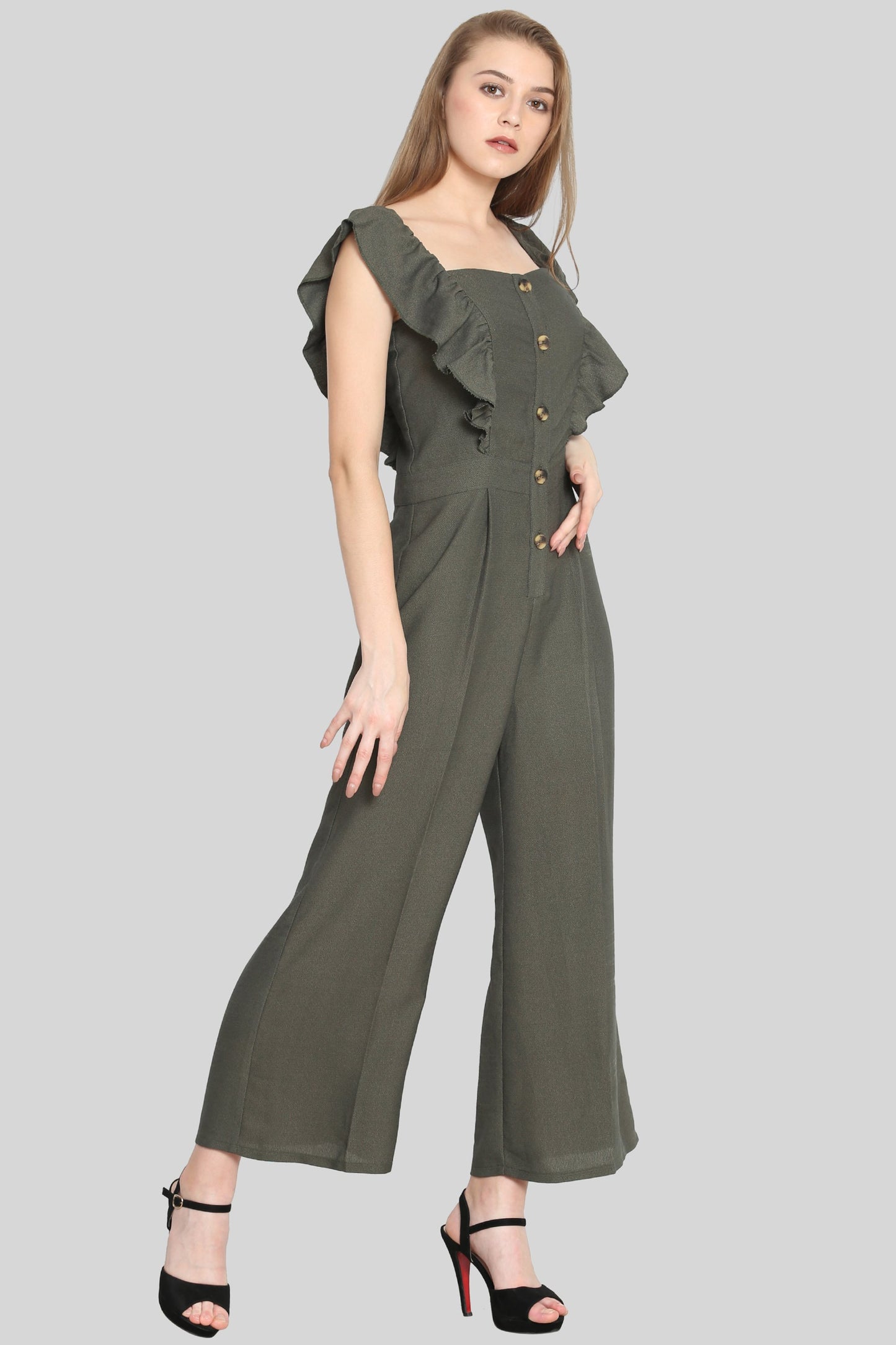 Basil Ruffle Jumpsuit