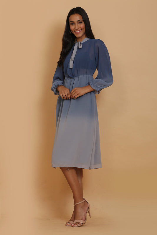 Blue Ombre Tie Dress