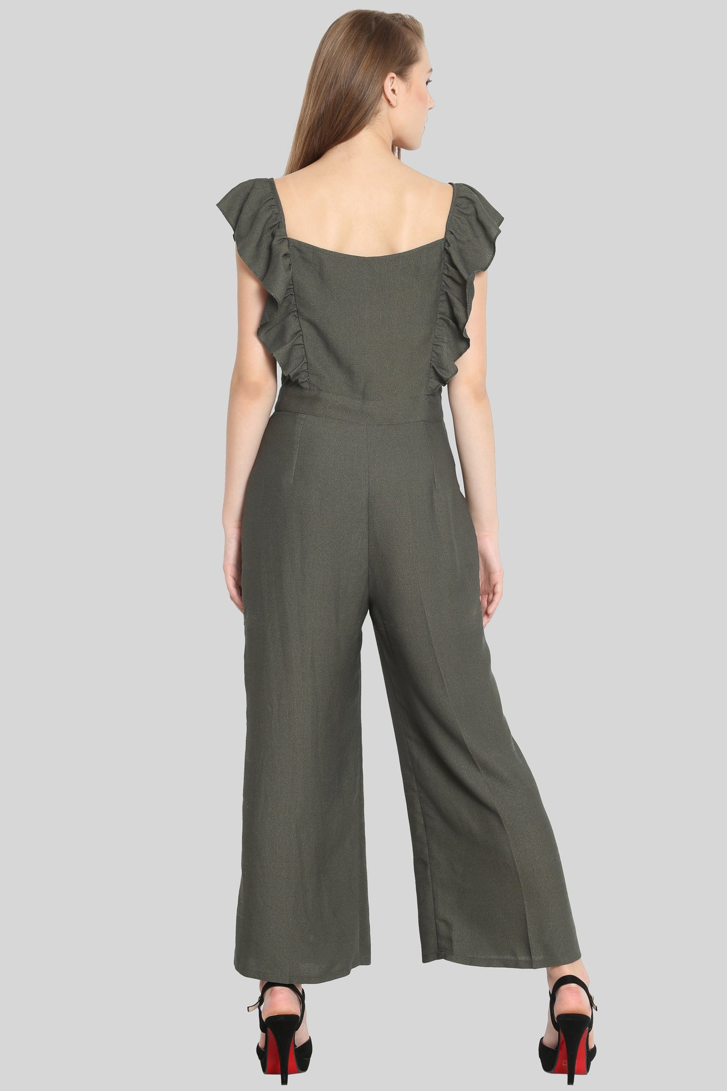Basil Ruffle Jumpsuit