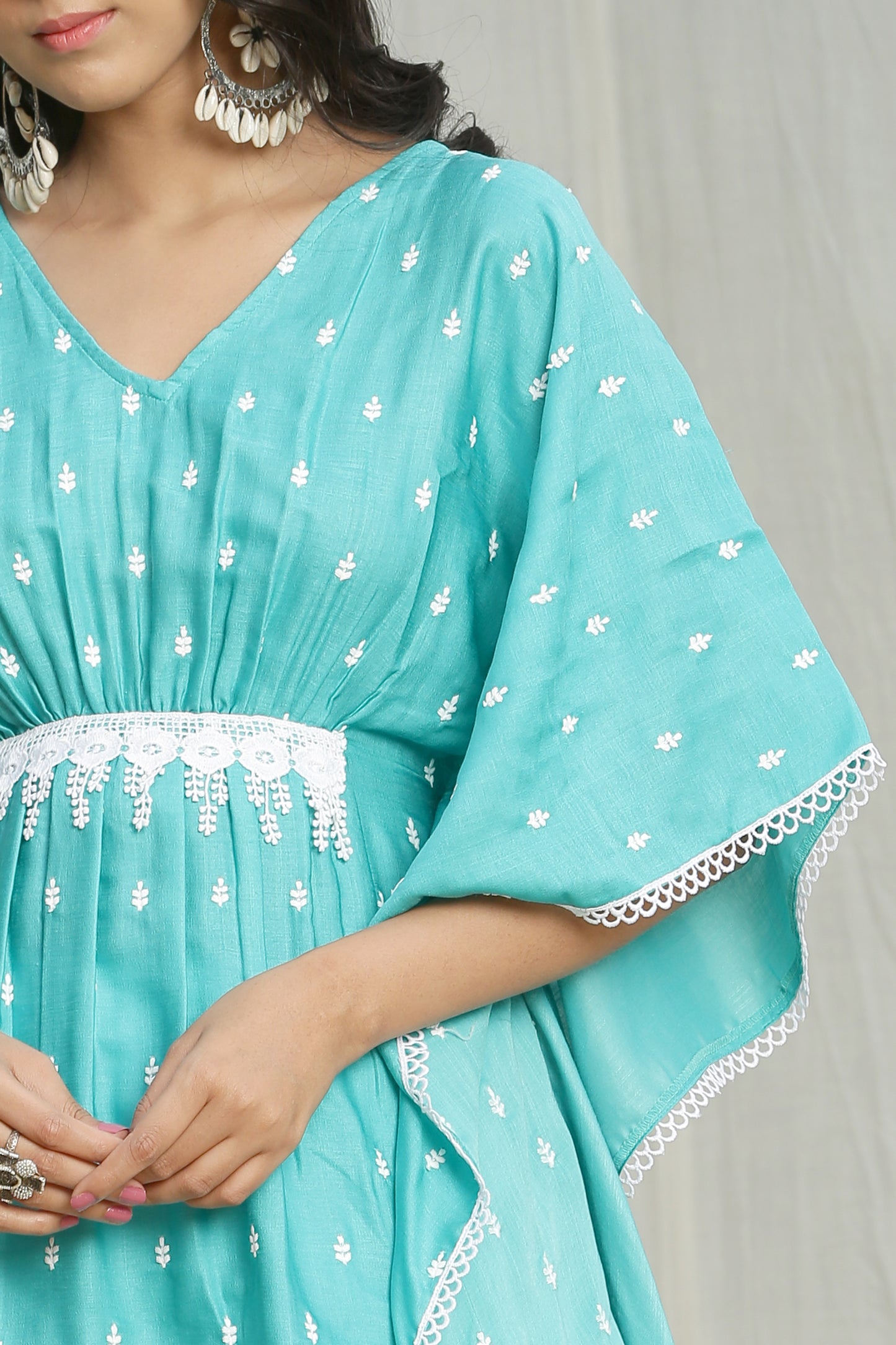 Marine Embroidered Kaftan