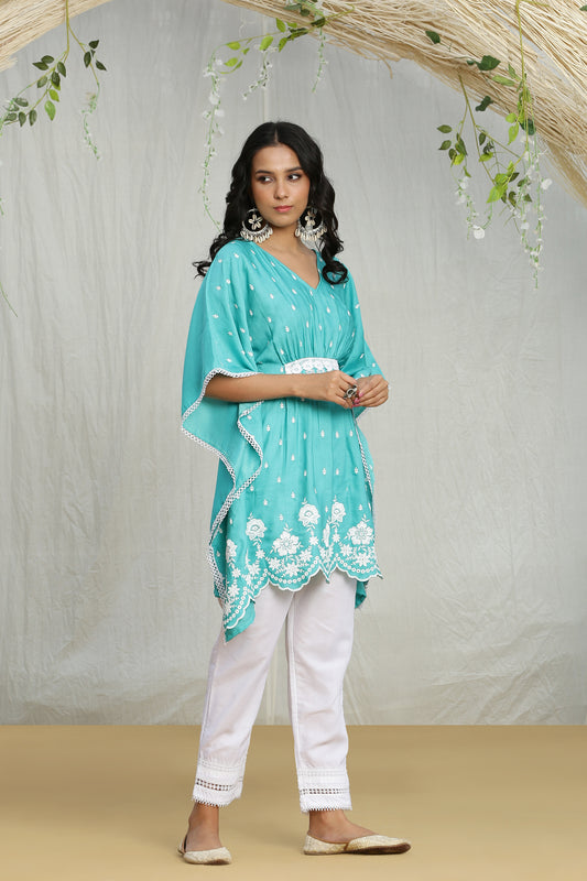 Marine Embroidered Kaftan