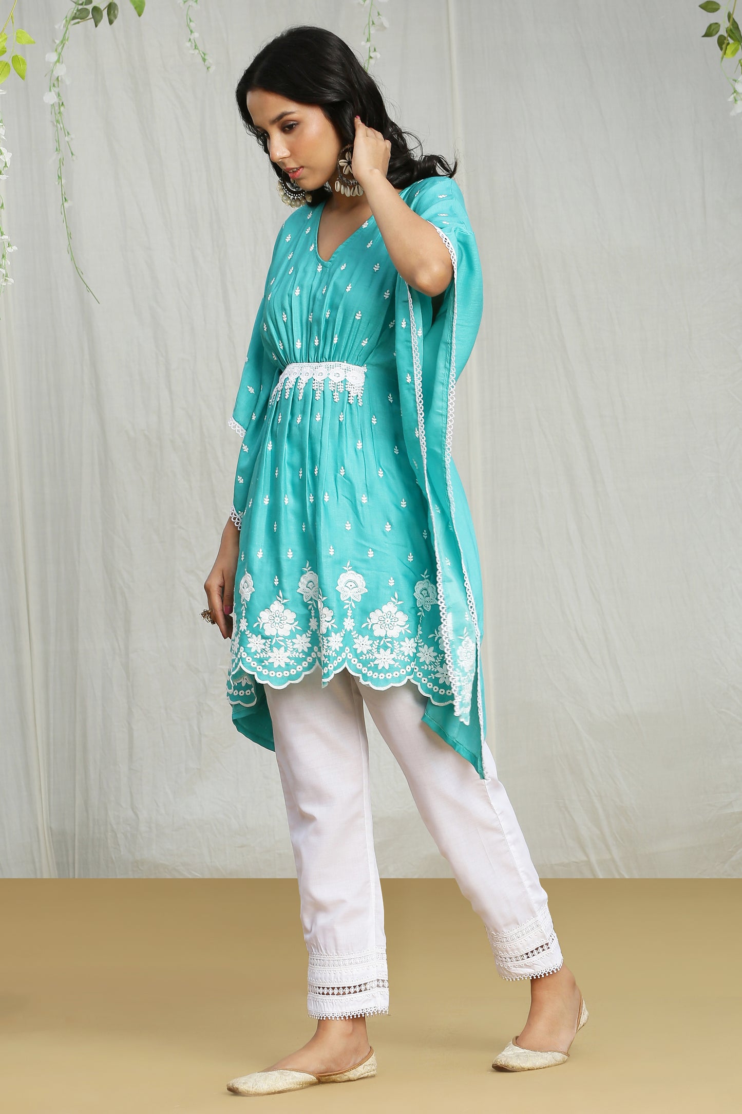 Marine Embroidered Kaftan