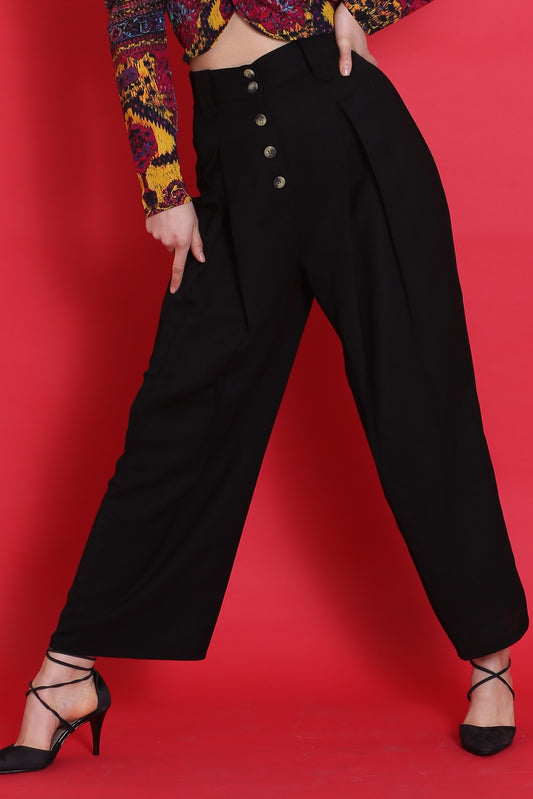 High Waist Black Culottes - sewandyou.com