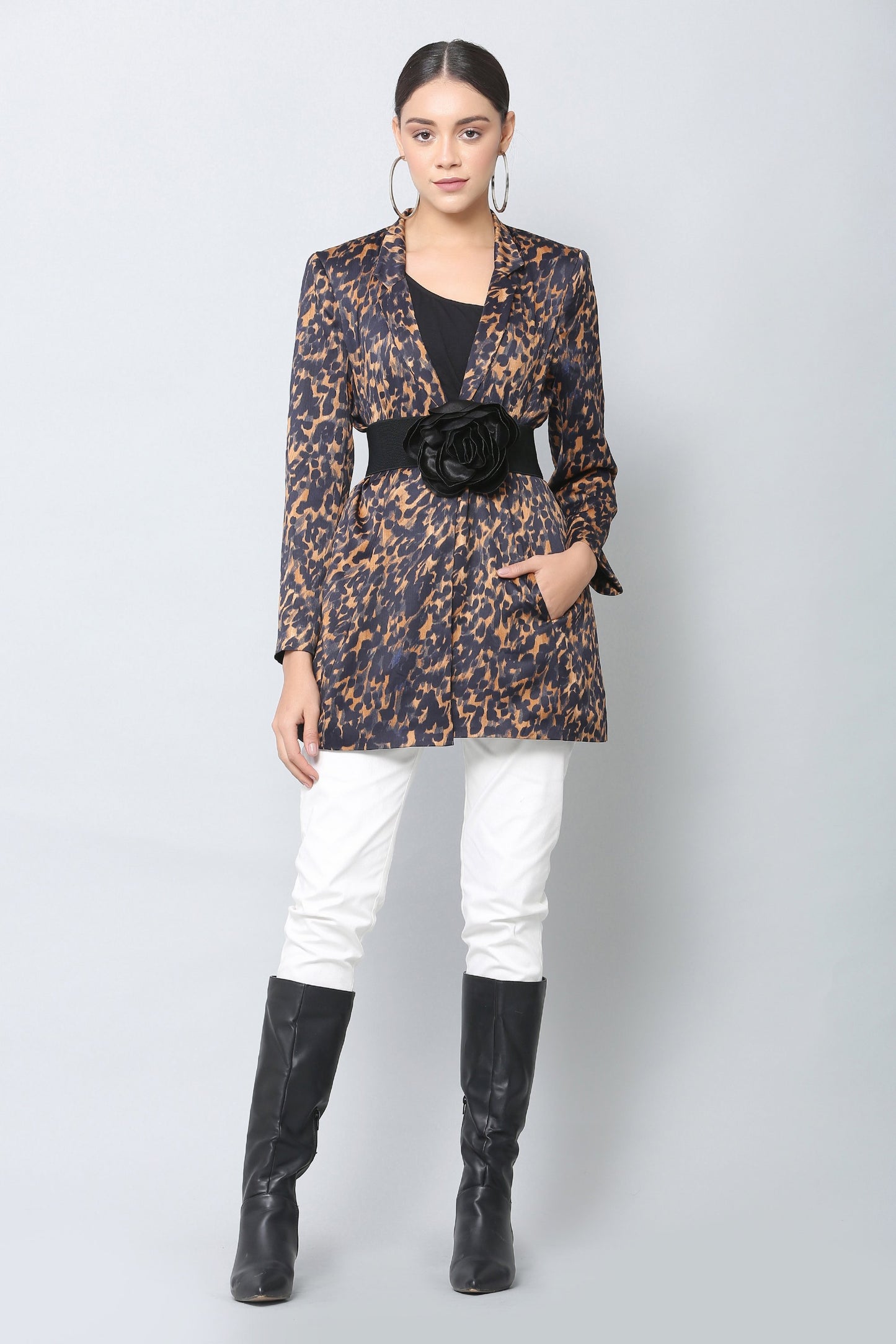 Animal Print Longline Blazer