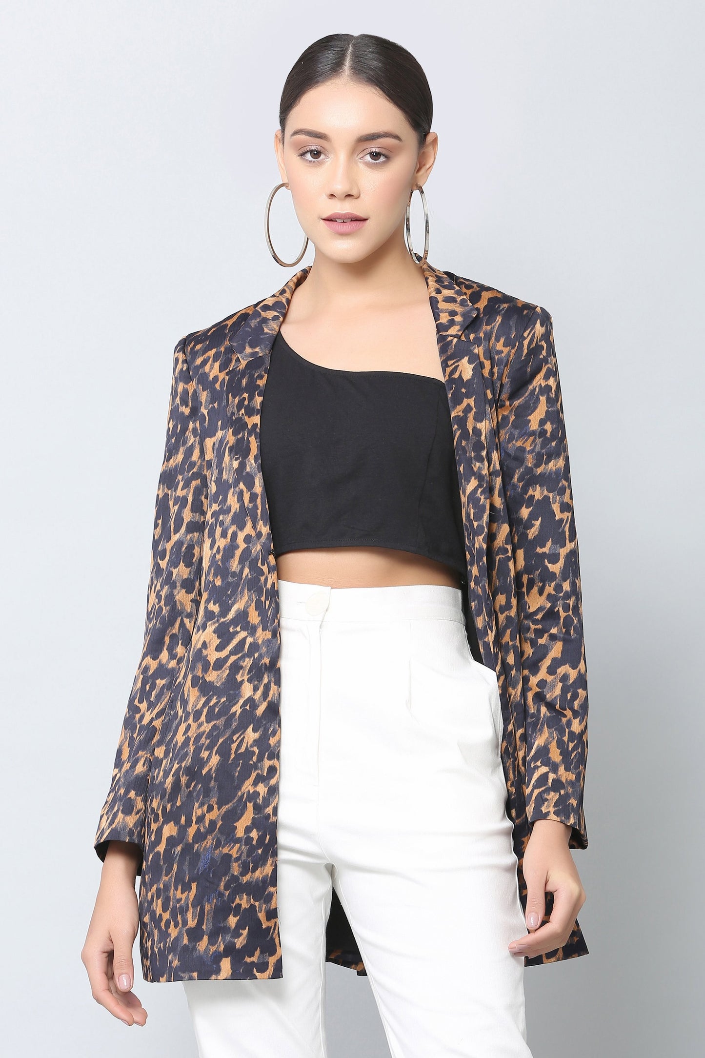 Animal Print Longline Blazer