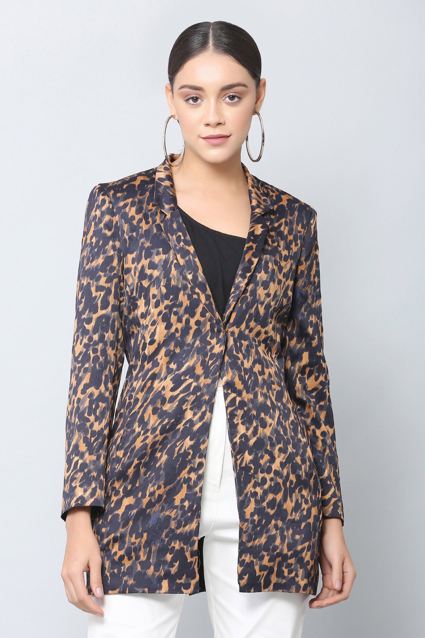Animal Print Longline Blazer