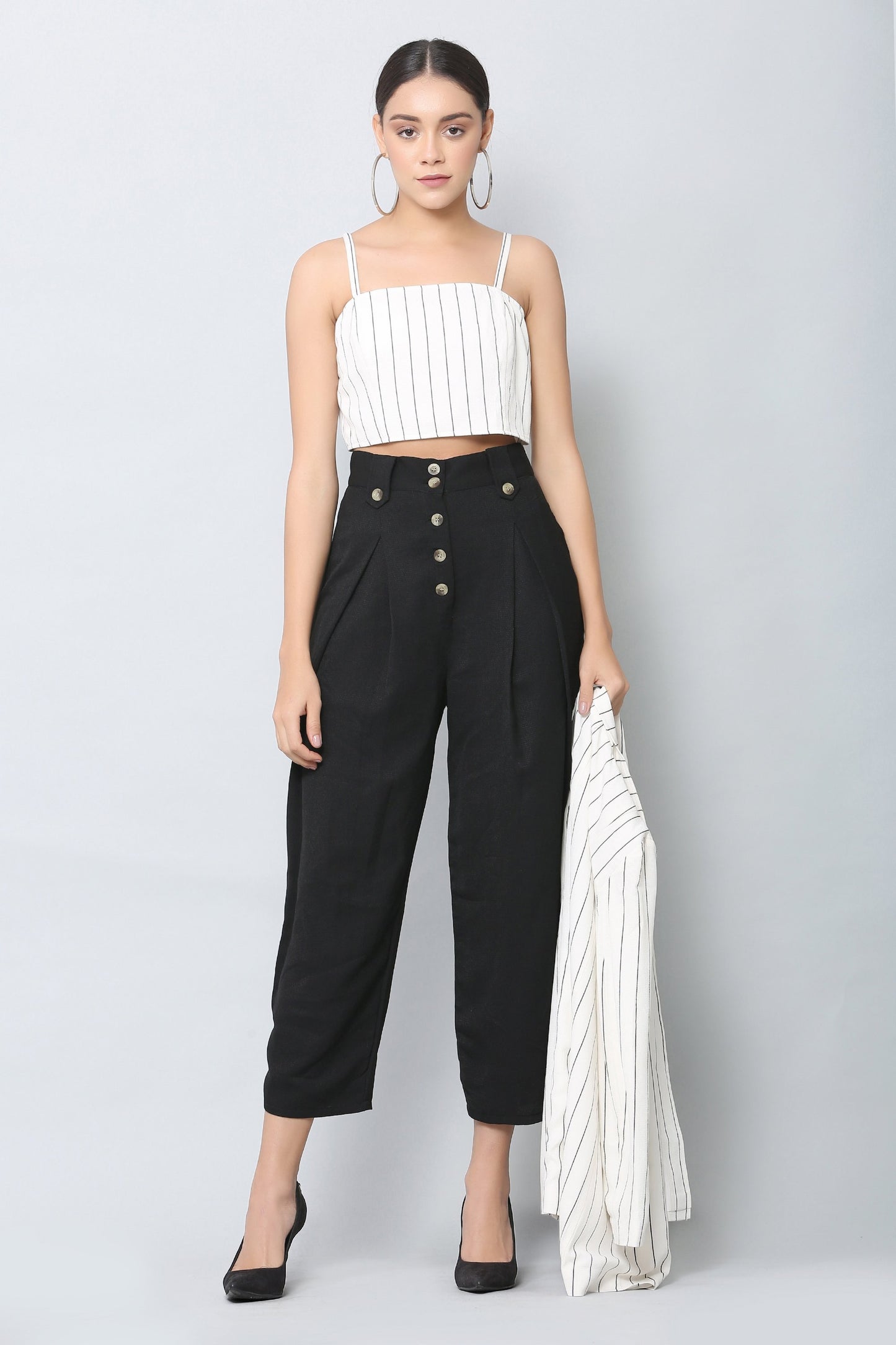 White Stripes Cami Top