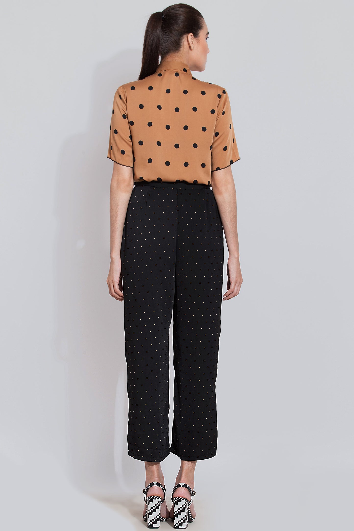 Cinnamon Blouse and Black pants co-ord set